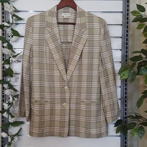 Talbots Beige Plaid Jacket